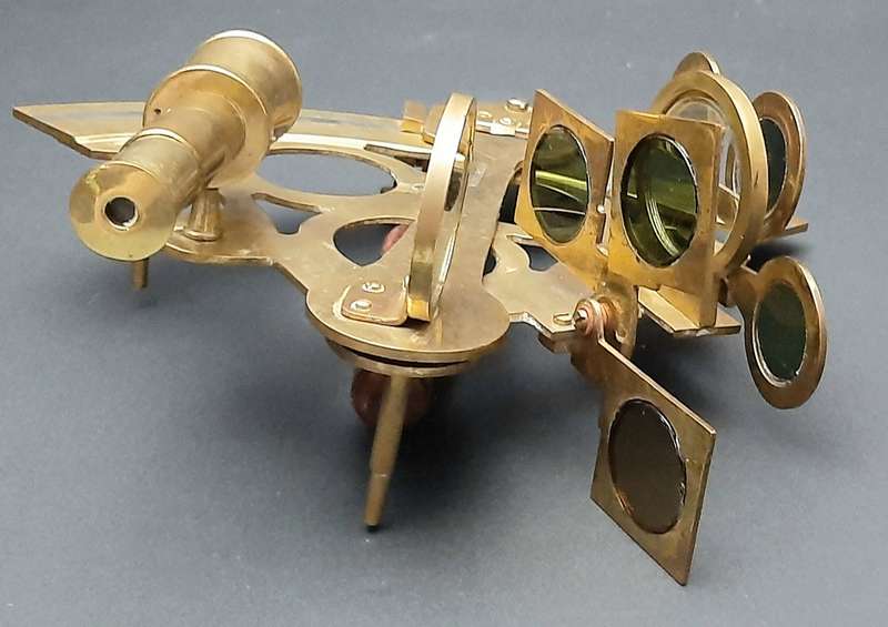 RARE: Early 20th Century- Naval  Navigational Sextant/ Quintant w/ Portmanteau (Ross, London).