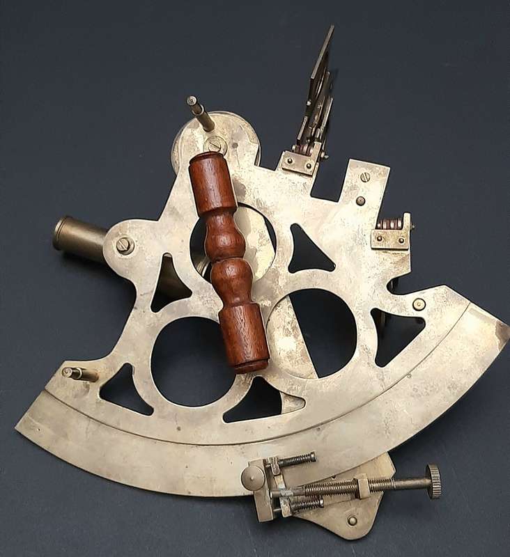 RARE: Early 20th Century- Naval  Navigational Sextant/ Quintant w/ Portmanteau (Ross, London).