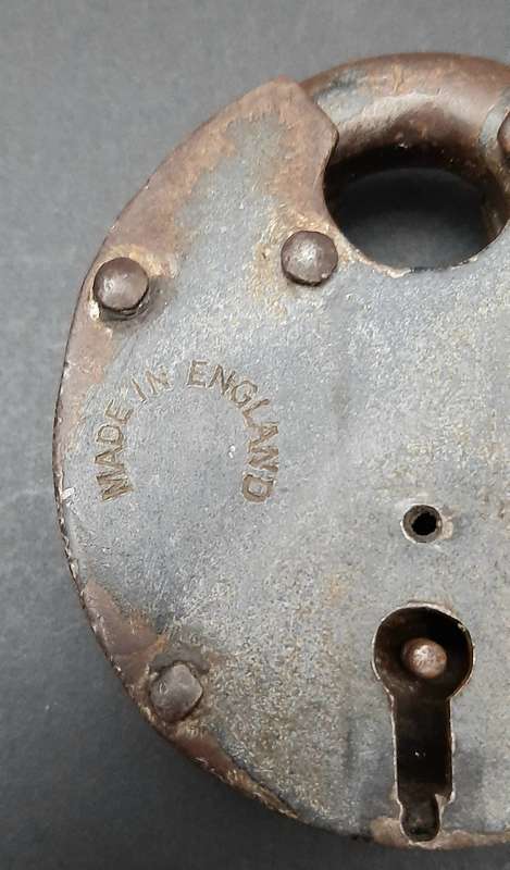 Late 19th Century: English Wrought Iron Padlock w/ Key  (Functional).