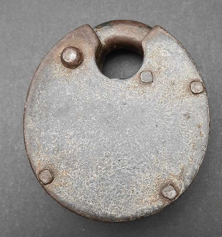 Late 19th Century: English Wrought Iron Padlock w/ Key  (Functional).