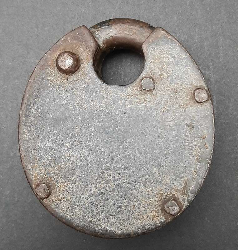 Late 19th Century: English Wrought Iron Padlock w/ Key  (Functional).