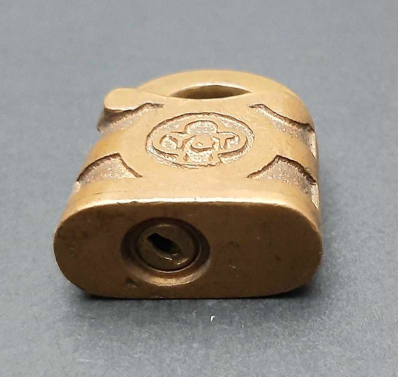 Early 20th Century: Yale & Towne Brass Padlock w/out Key (3.5cm x 3.5cm)