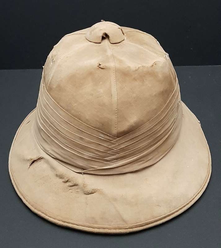RARE: 1940s SA Railways- Khaki Pith/ Custodian Helmet w/ Pugaree ( Size 58/59).