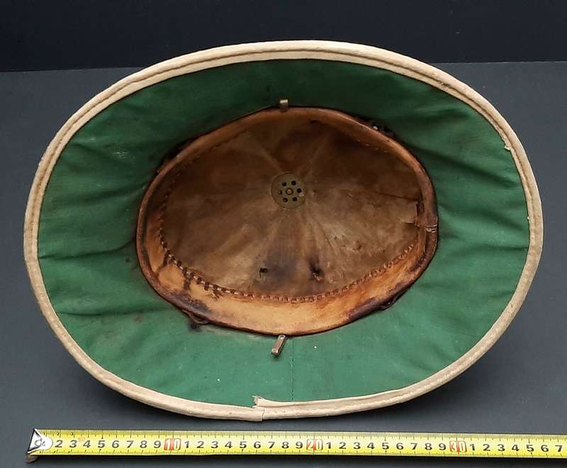 RARE: 1940s SA Railways- Khaki Pith/ Custodian Helmet w/ Pugaree ( Size 58/59).