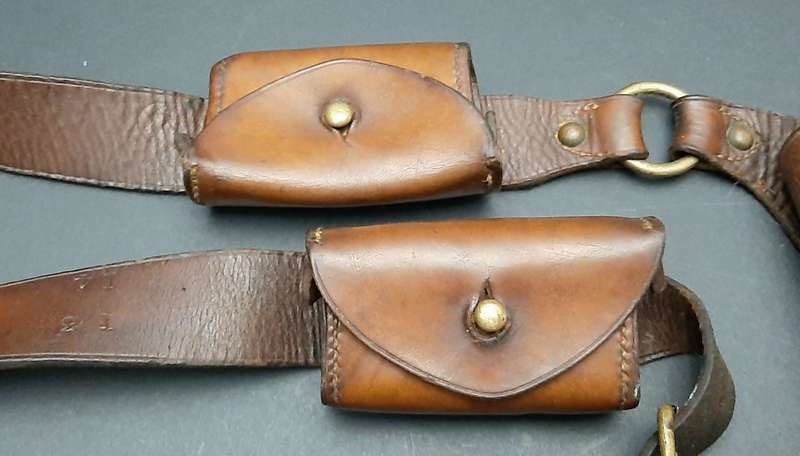 RARE: 1906 Natal Rebellion Era - S.A.C  . 455 Webley Short Leather Pistol Holster & Ammunition Pouch