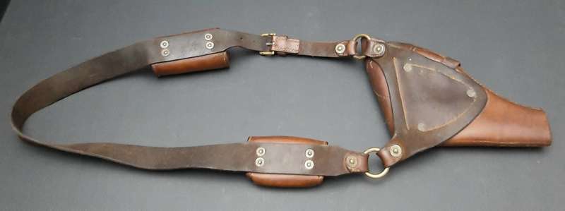 RARE: 1906 Natal Rebellion Era - S.A.C  . 455 Webley Short Leather Pistol Holster & Ammunition Pouch