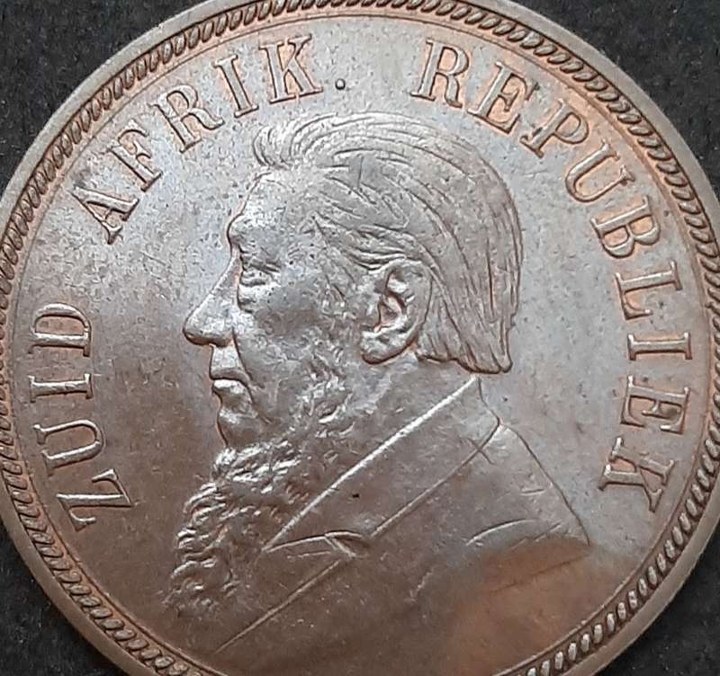 1898 Zuid-Afrikaansche Republiek: Kruger 1 Penny Coin #4  (XF)