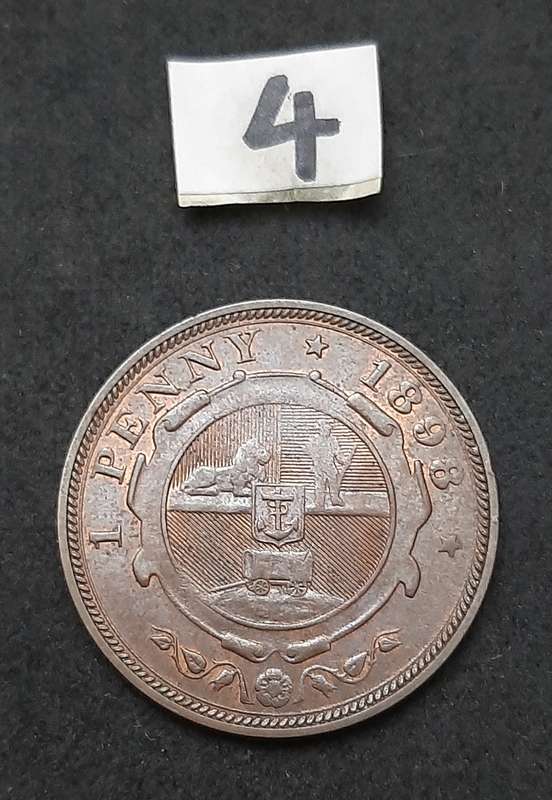 1898 Zuid-Afrikaansche Republiek: Kruger 1 Penny Coin #4  (XF)