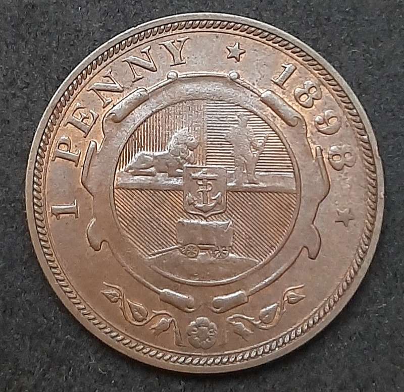 1898 Zuid-Afrikaansche Republiek: Kruger 1 Penny Coin #4  (XF)
