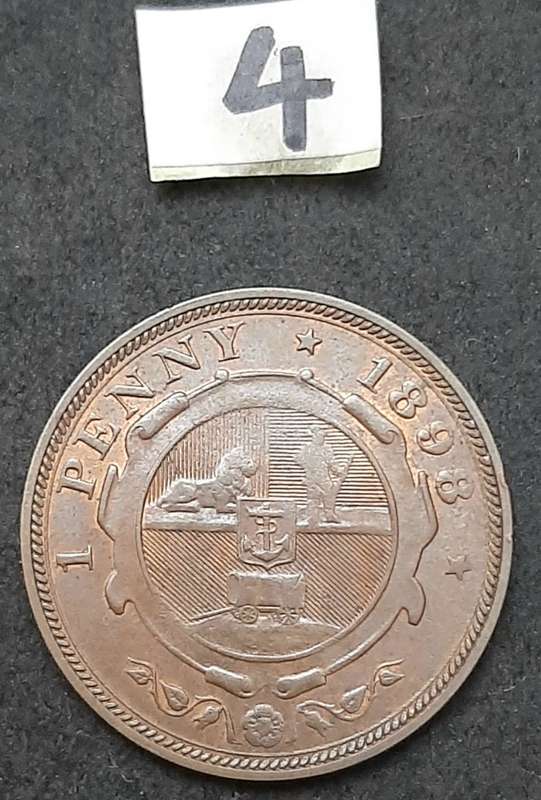 1898 Zuid-Afrikaansche Republiek: Kruger 1 Penny Coin #4  (XF)