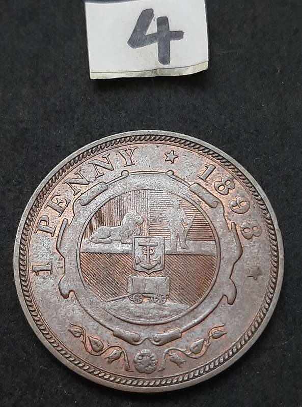 1898 Zuid-Afrikaansche Republiek: Kruger 1 Penny Coin #4  (XF)