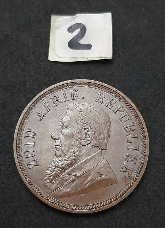1898 Zuid-Afrikaansche Republiek: Kruger 1 Penny Coin #2  (VF+)