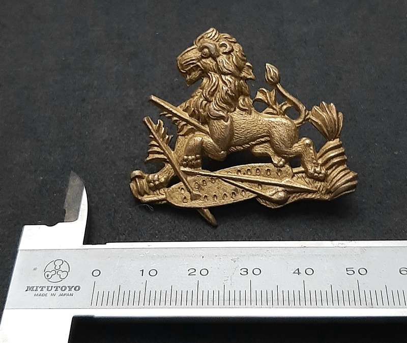 Rhodesia 1950s : British South Africa Police Brass Pith Helmet / Cap Badge w/ Lugs.