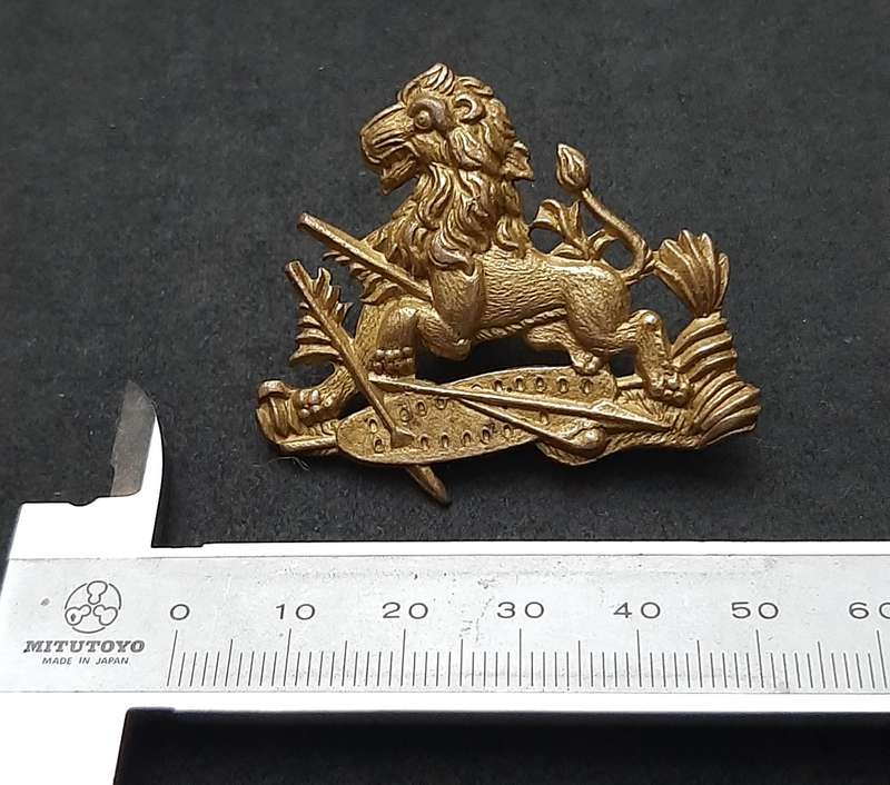Rhodesia 1950s : British South Africa Police Brass Pith Helmet / Cap Badge w/ Lugs.