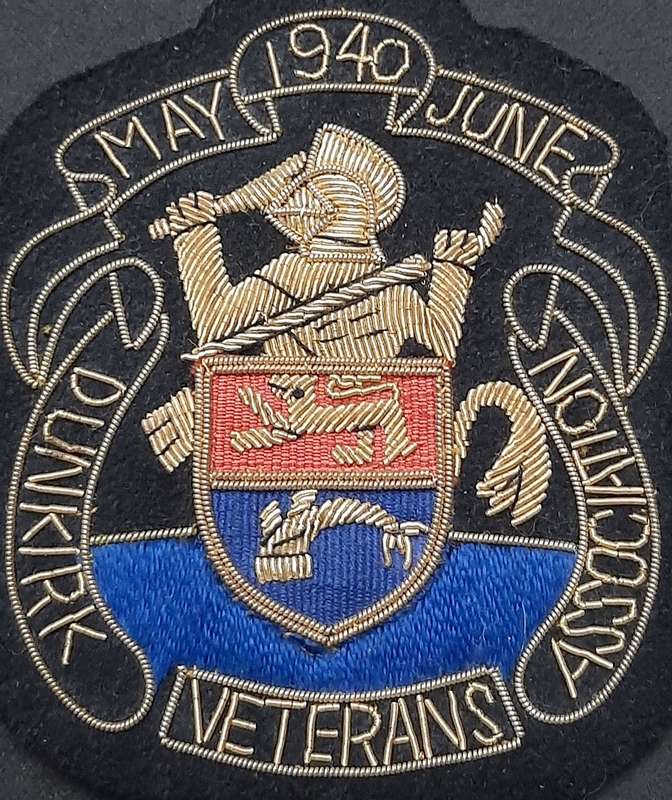 RARE: WW2 British Army 1940 Dunkirk Veteran's Association Bullion Blazer Badge (10cm x 8cm)
