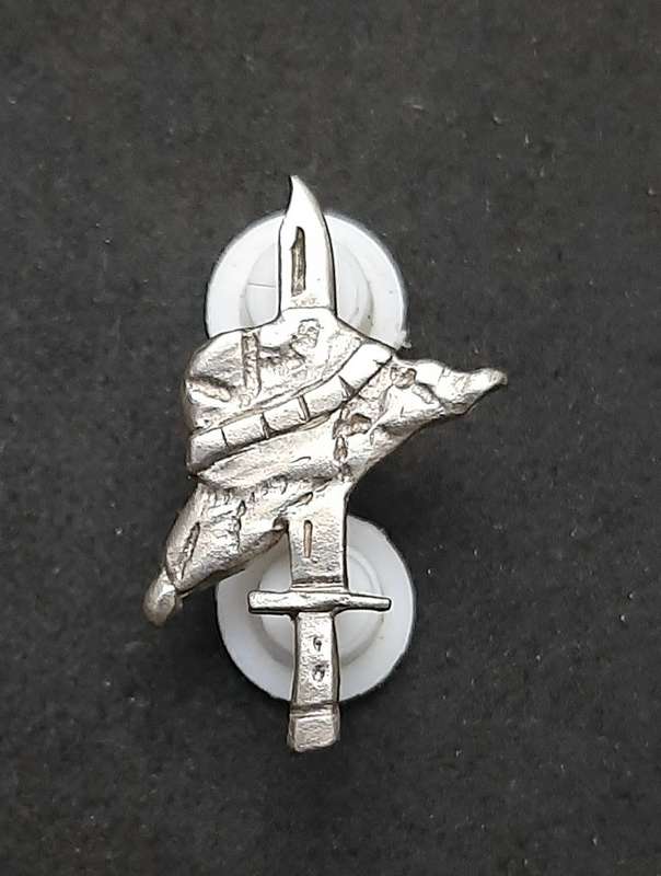 RARE: 1987/88 SADF Operation Hooper .925 Silver Participation Badge (Pins Intact).