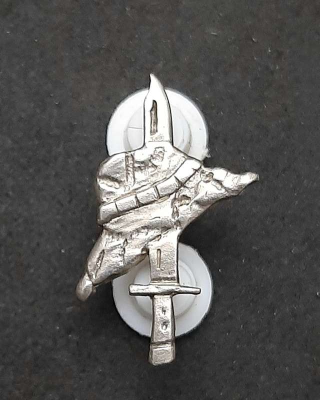 RARE: 1987/88 SADF Operation Hooper .925 Silver Participation Badge (Pins Intact).