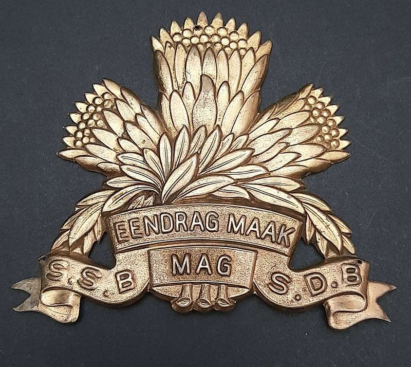 Border War: 1980s SADF 1 Special Service Battalion Brass Plaque Mount Escutcheon ( 10cm x 8.5cm)