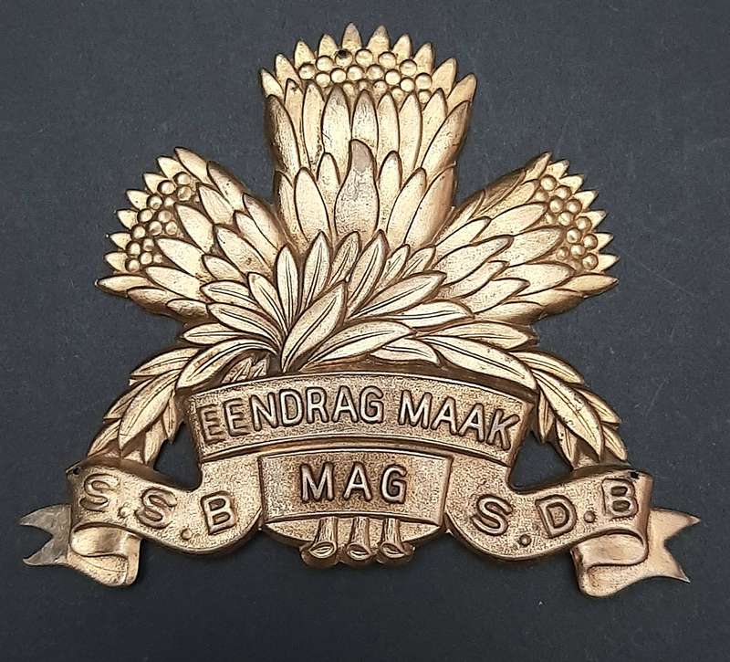 Border War: 1980s SADF 1 Special Service Battalion Brass Plaque Mount Escutcheon ( 10cm x 8.5cm)