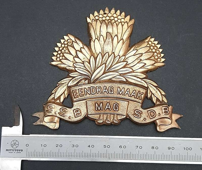 Border War: 1980s SADF 1 Special Service Battalion Brass Plaque Mount Escutcheon ( 10cm x 8.5cm)