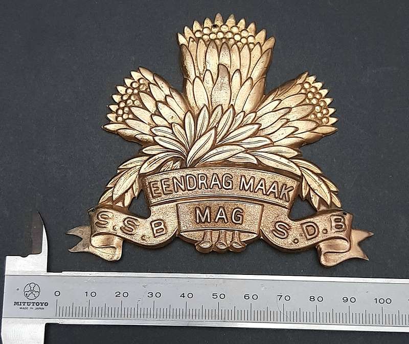 Border War: 1980s SADF 1 Special Service Battalion Brass Plaque Mount Escutcheon ( 10cm x 8.5cm)