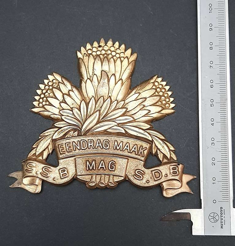 Border War: 1980s SADF 1 Special Service Battalion Brass Plaque Mount Escutcheon ( 10cm x 8.5cm)