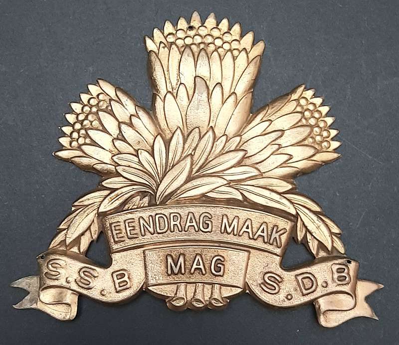 Border War: 1980s SADF 1 Special Service Battalion Brass Plaque Mount Escutcheon ( 10cm x 8.5cm)