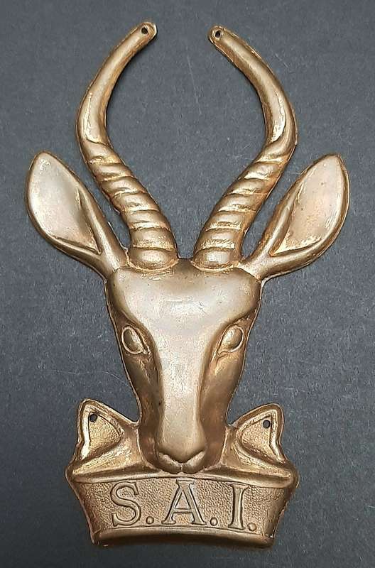 Border War: 1980s SADF Brass Infantry Unit Plaque Mount Escutcheon (10cm x 5.5 cm).