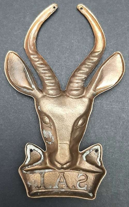 Border War: 1980s SADF Brass Infantry Unit Plaque Mount Escutcheon (10cm x 5.5 cm).