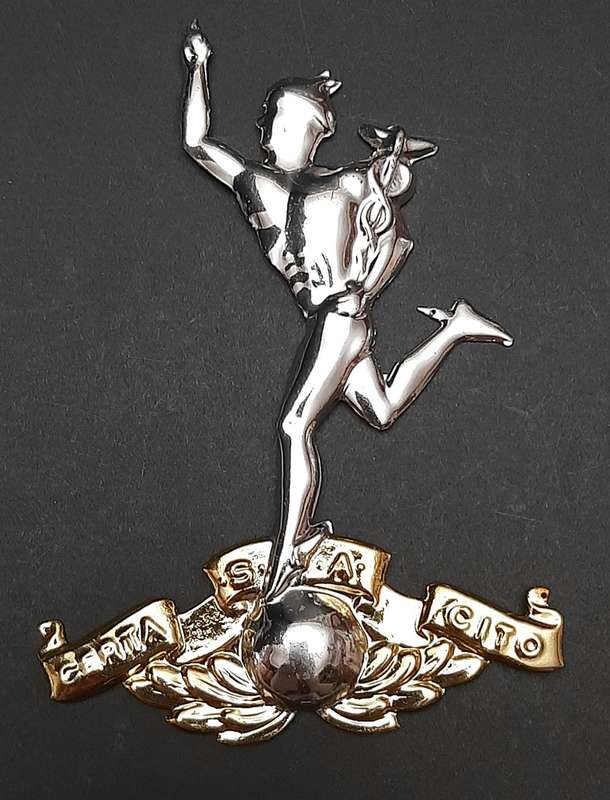 1980s Border War: SADF Signals Corps Metallic Plaque Mount Escutcheon (12cm x 8cm).