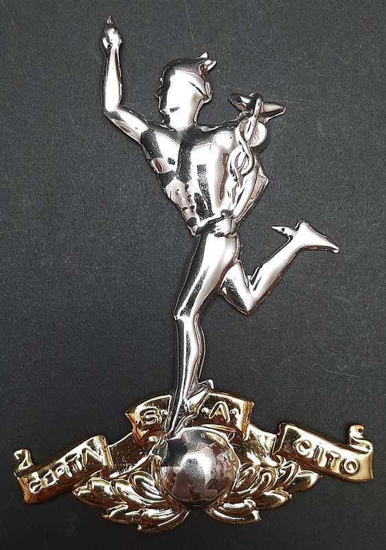1980s Border War: SADF Signals Corps Metallic Plaque Mount Escutcheon (12cm x 8cm).