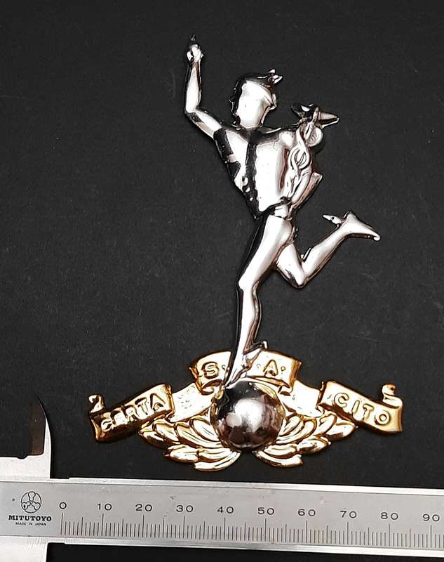 1980s Border War: SADF Signals Corps Metallic Plaque Mount Escutcheon (12cm x 8cm).