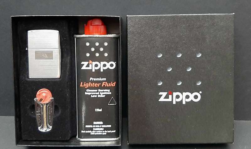 CUSTOMISED: U.S. Zippo Stainless Steel Unused Gas Lighter Box Set ( 3 Pcs)