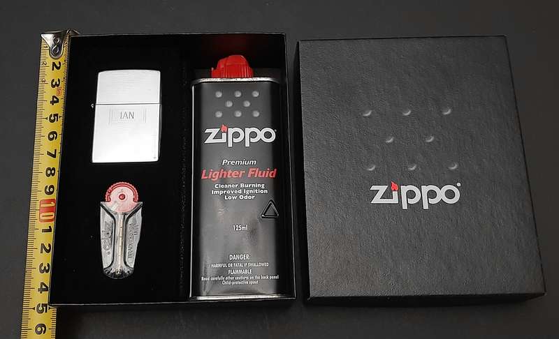 CUSTOMISED: U.S. Zippo Stainless Steel Unused Gas Lighter Box Set ( 3 Pcs)