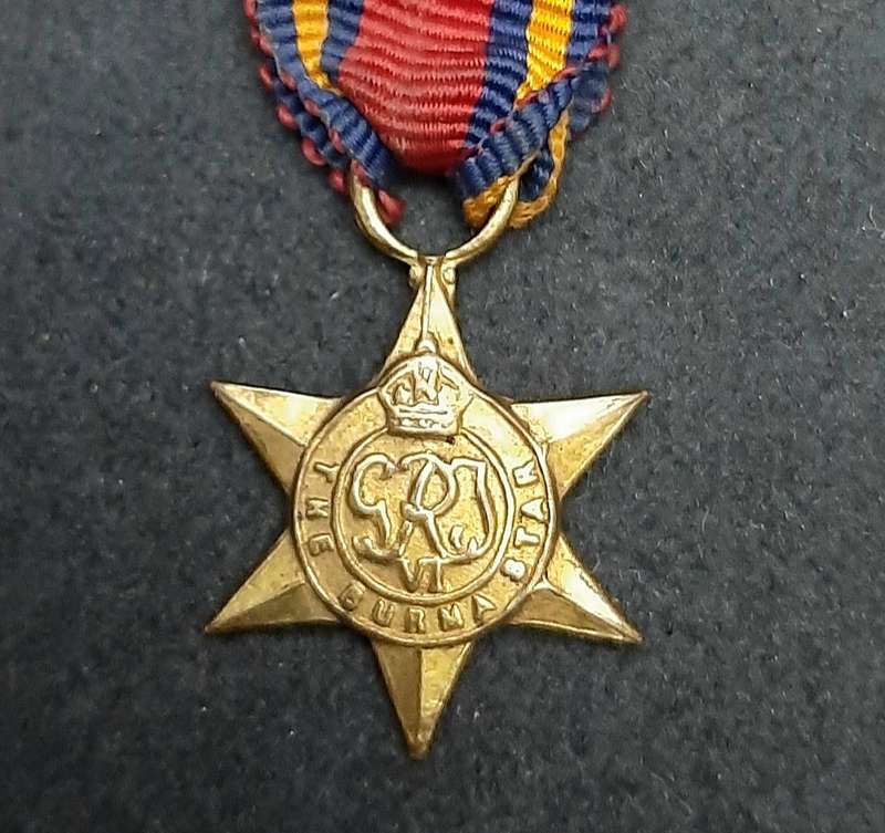 WW2: Miniature Burma Star Campaign Medal w/ Ribbon.