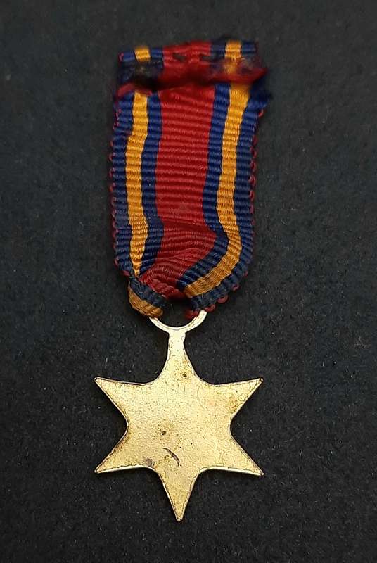 WW2: Miniature Burma Star Campaign Medal w/ Ribbon.