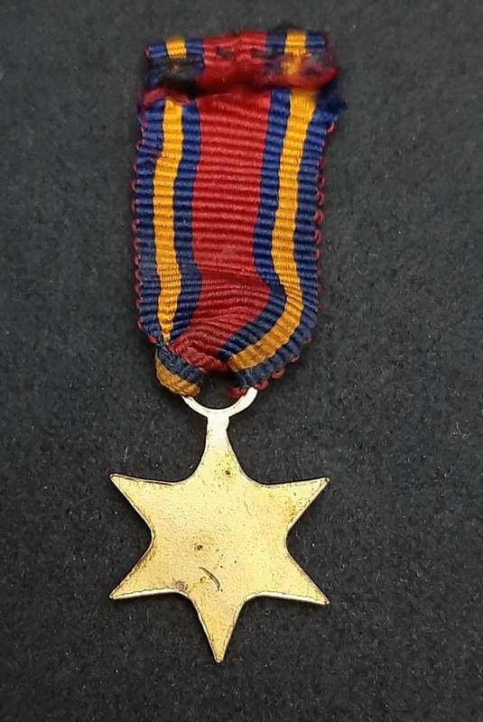 WW2: Miniature Burma Star Campaign Medal w/ Ribbon.