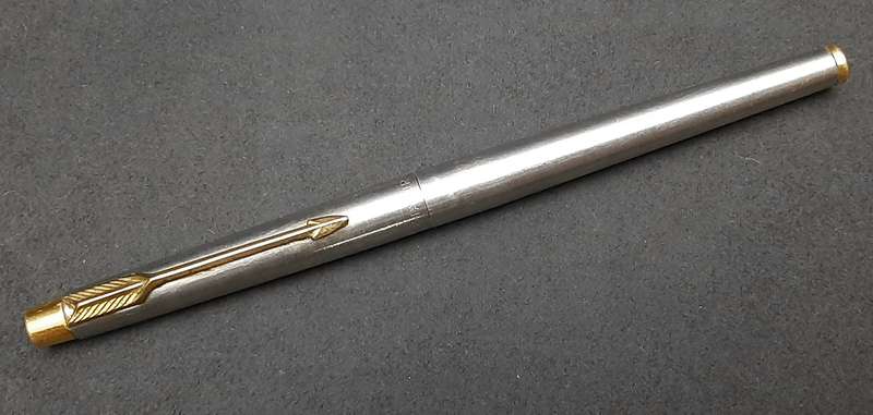 Vintage 1980s : Parker Stainless Steel Cartridge Ink Pen .