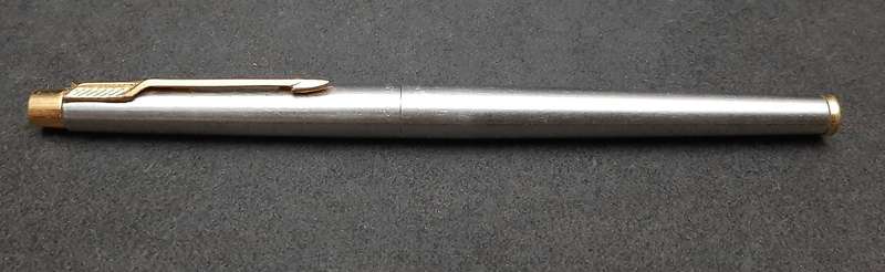 Vintage 1980s : Parker Stainless Steel Cartridge Ink Pen .