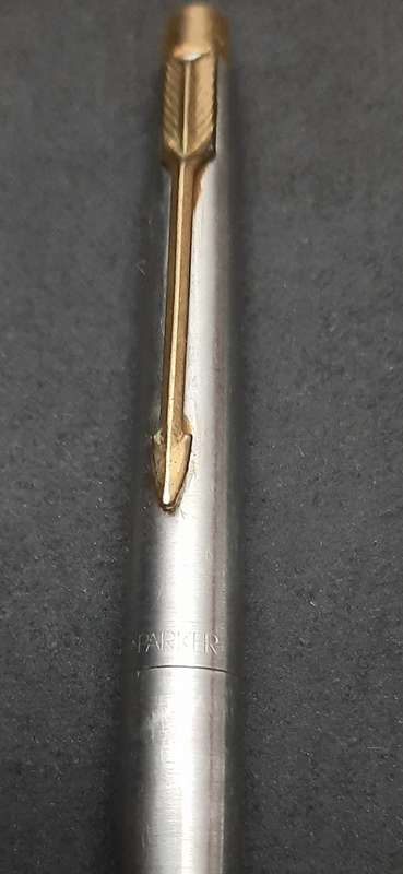 Vintage 1980s : Parker Stainless Steel Cartridge Ink Pen .