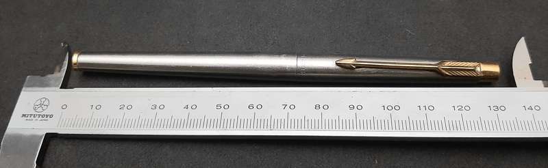 Vintage 1980s : Parker Stainless Steel Cartridge Ink Pen .