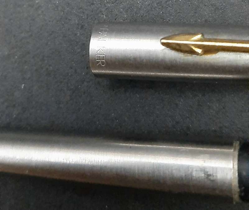 Vintage 1980s : Parker Stainless Steel Cartridge Ink Pen .