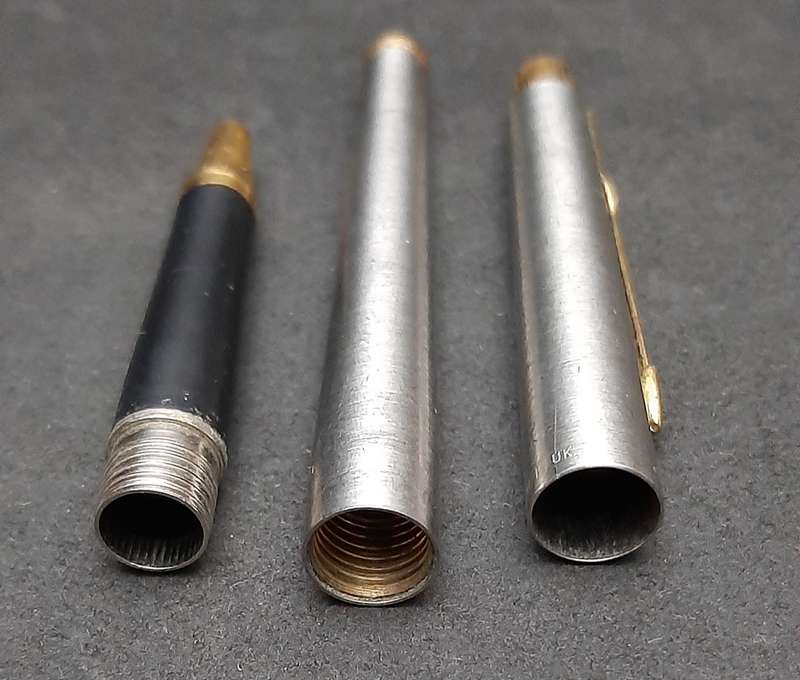 Vintage 1980s : Parker Stainless Steel Cartridge Ink Pen .