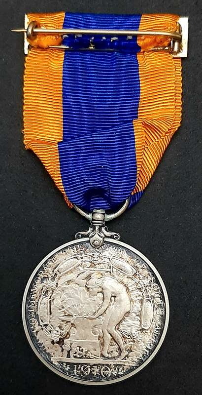 RARE: 1910 Union of South Africa. 925 Silver Commemorative Medal w/ Silk Ribbon & Presentation Case.