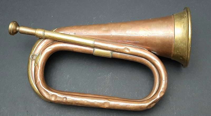 RARE: WW2 Union Defence Force- Regimental Copper Bugle by Boosey & Hawkes Pty. Ltd. (38cm)