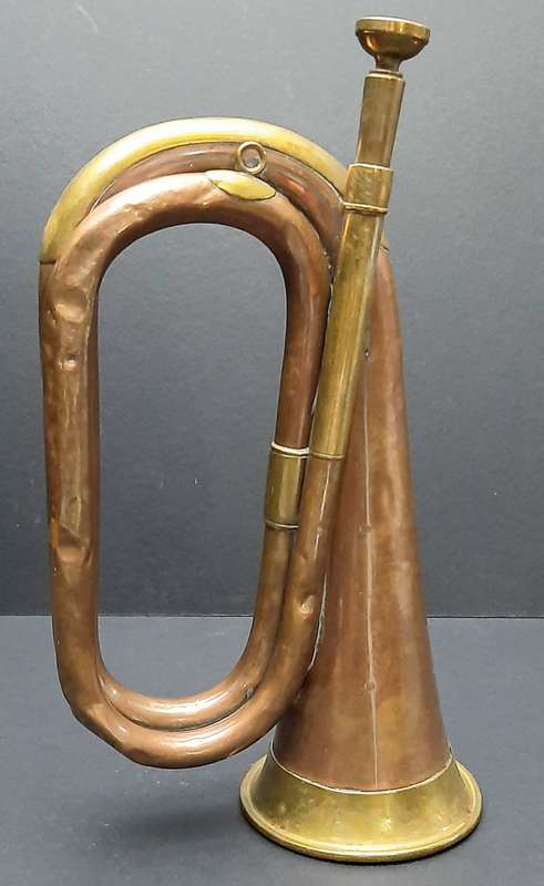 RARE: WW2 Union Defence Force- Regimental Copper Bugle by Boosey & Hawkes Pty. Ltd. (38cm)