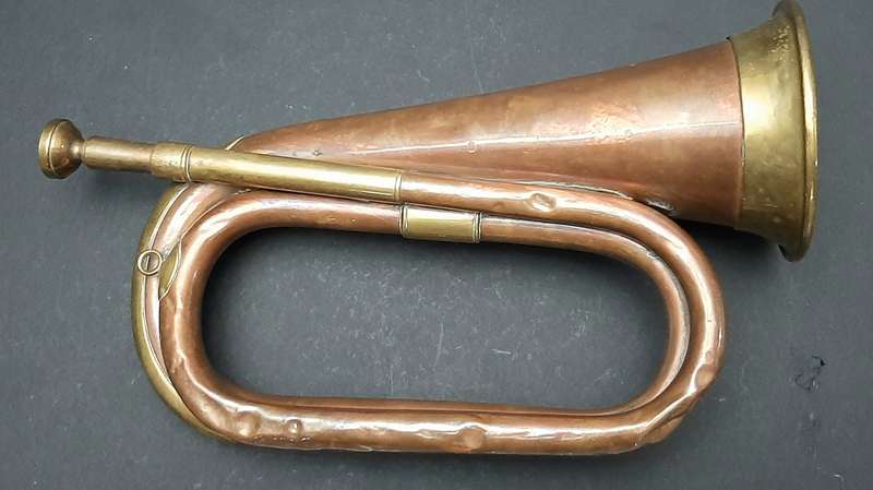 RARE: WW2 Union Defence Force- Regimental Copper Bugle by Boosey & Hawkes Pty. Ltd. (38cm)