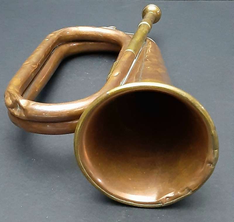 RARE: WW2 Union Defence Force- Regimental Copper Bugle by Boosey & Hawkes Pty. Ltd. (38cm)