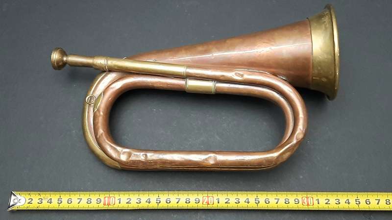 RARE: WW2 Union Defence Force- Regimental Copper Bugle by Boosey & Hawkes Pty. Ltd. (38cm)