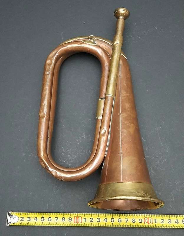 RARE: WW2 Union Defence Force- Regimental Copper Bugle by Boosey & Hawkes Pty. Ltd. (38cm)